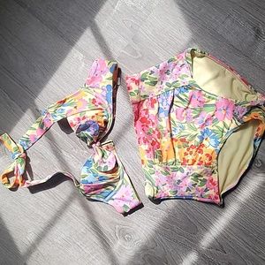 Floral High Waisted Pushup Bikini 👙